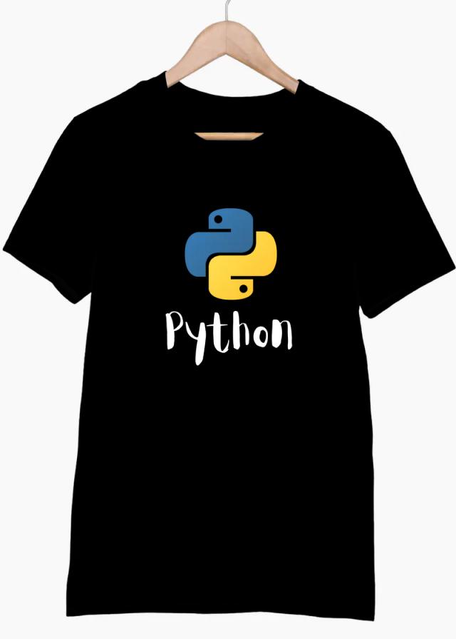 Python Coding T Shirt for Men - Black