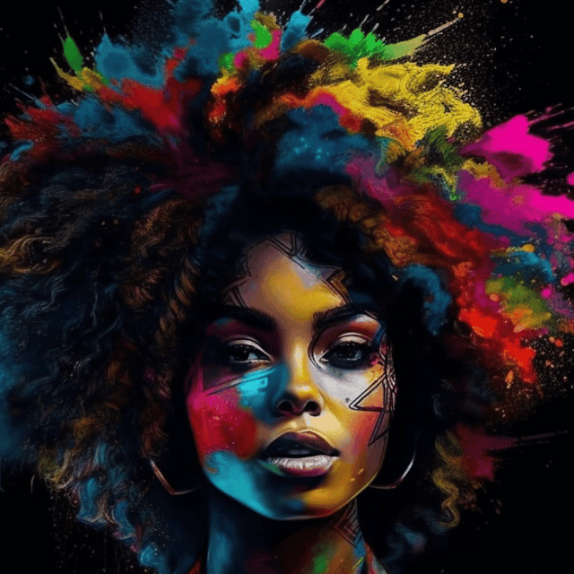colorful, Wallpaper of beauty black art, without background --ar 9:16 --v 5