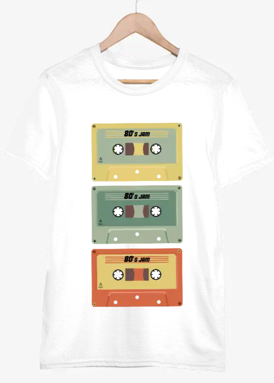 Men Retro Cassette Tape T-Shirt: 80s Music Nostalgia