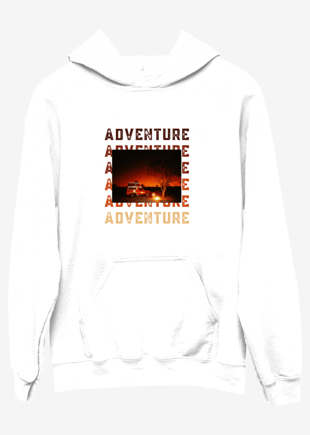 Men Adventure Print Hoodie for Your Next Journey