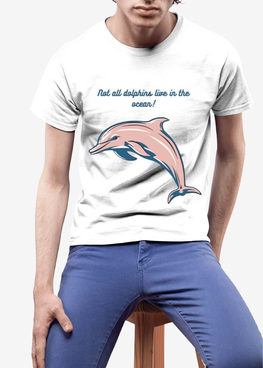 Dolphin Print T Shirt for Men - Amazon River