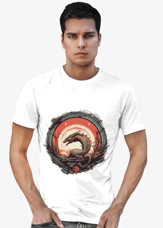 Ouroboros Print T- shirt for Men