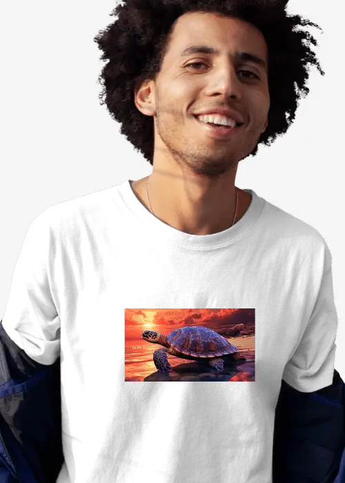 Turtles T-Shirt - Stunning Sea Turtle Illustration on Shirt