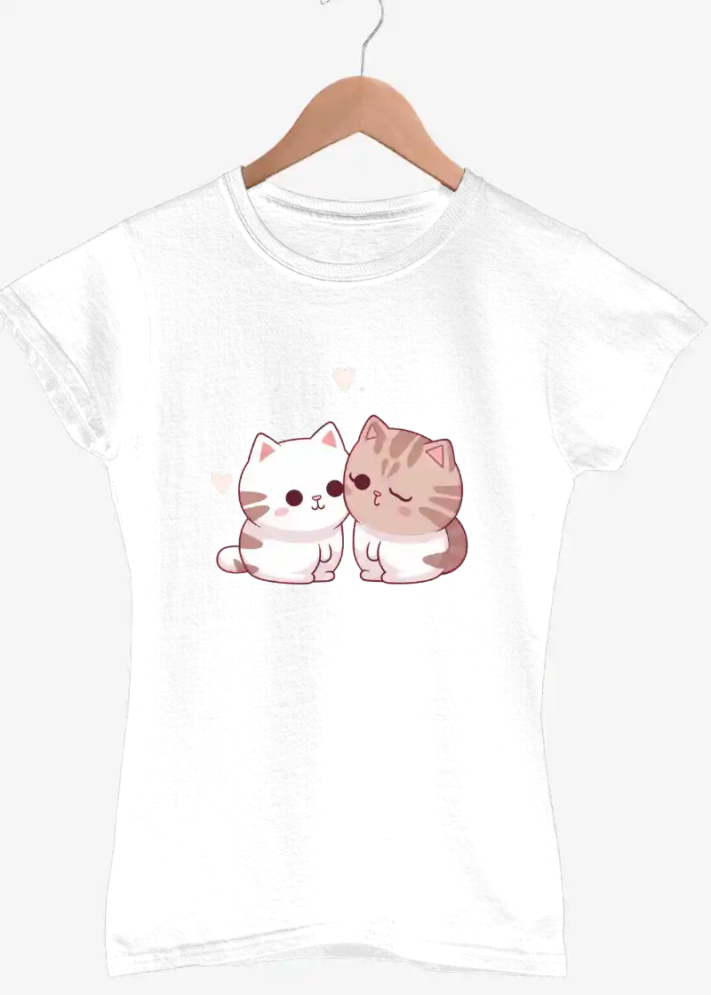 Cute Cat Printed Graphic T-Shirt for Women